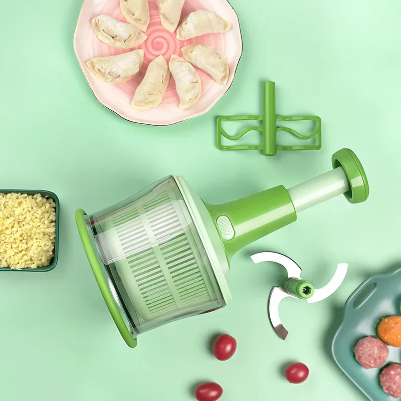 Manual meat grinder kitchen garlic masher household cooking machine vegetable dehydrator drain basket cutting vegetables