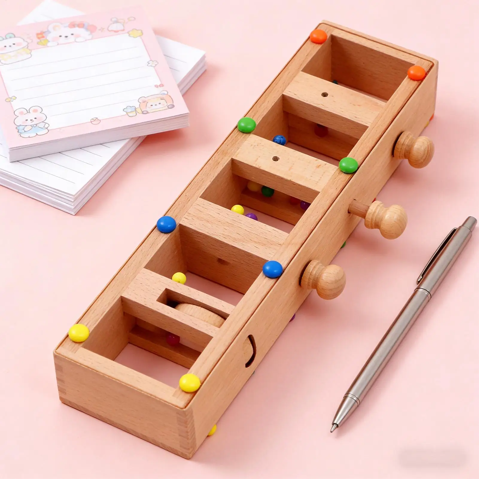 Kids Education Toy Fine Motor Skills Building Wooden Beading Puzzle Toy For Boys Girls Preschoolers Children Over 3 Years Old