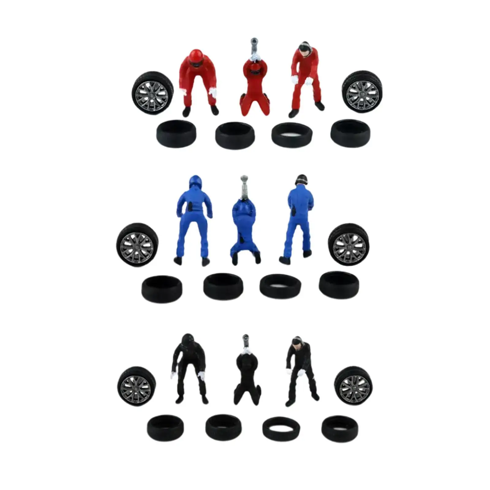 

1/64 Scale People Figures Car Mechanic Model Set Diorama Character Micro Landscapes Sand Table Props Accessories DIY Craft Decor