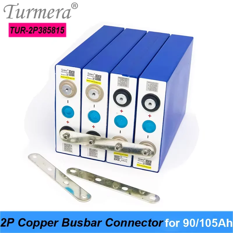 Turmera Copper BusBars Connector for 3.2V Lifepo4 Battery 90Ah 105Ah Assemble for 36V E-Bike  and Uninterrupted Power Supply 12V