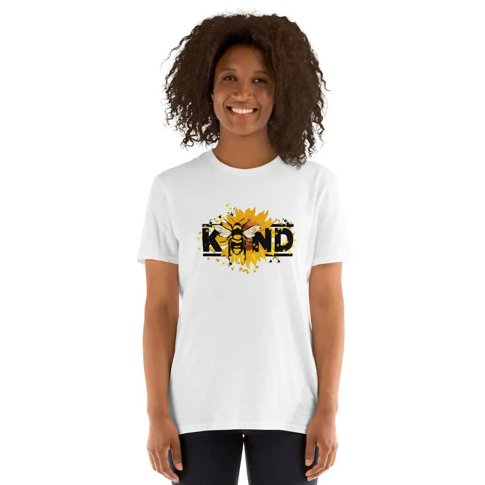 Kind Unisex T-Shirt, Bee, Nature, Flower, Kindness, Peace, Love, Happy, Fun