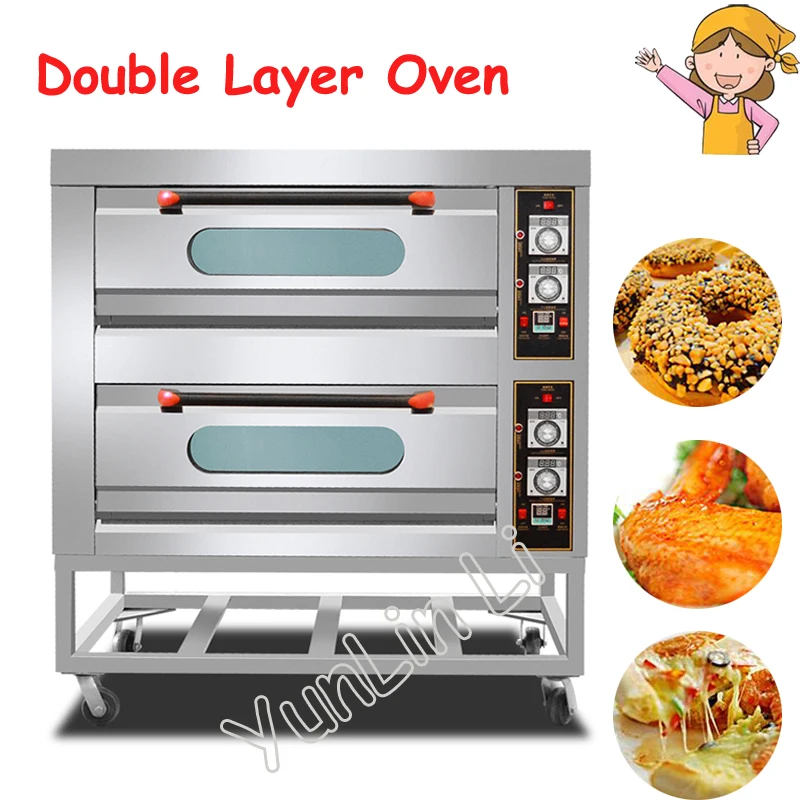 Double Commercial Electric Oven Cake Making Machine Pizza Tools Multi-Functional Vertical Toaster Kitchen Double Layer Oven