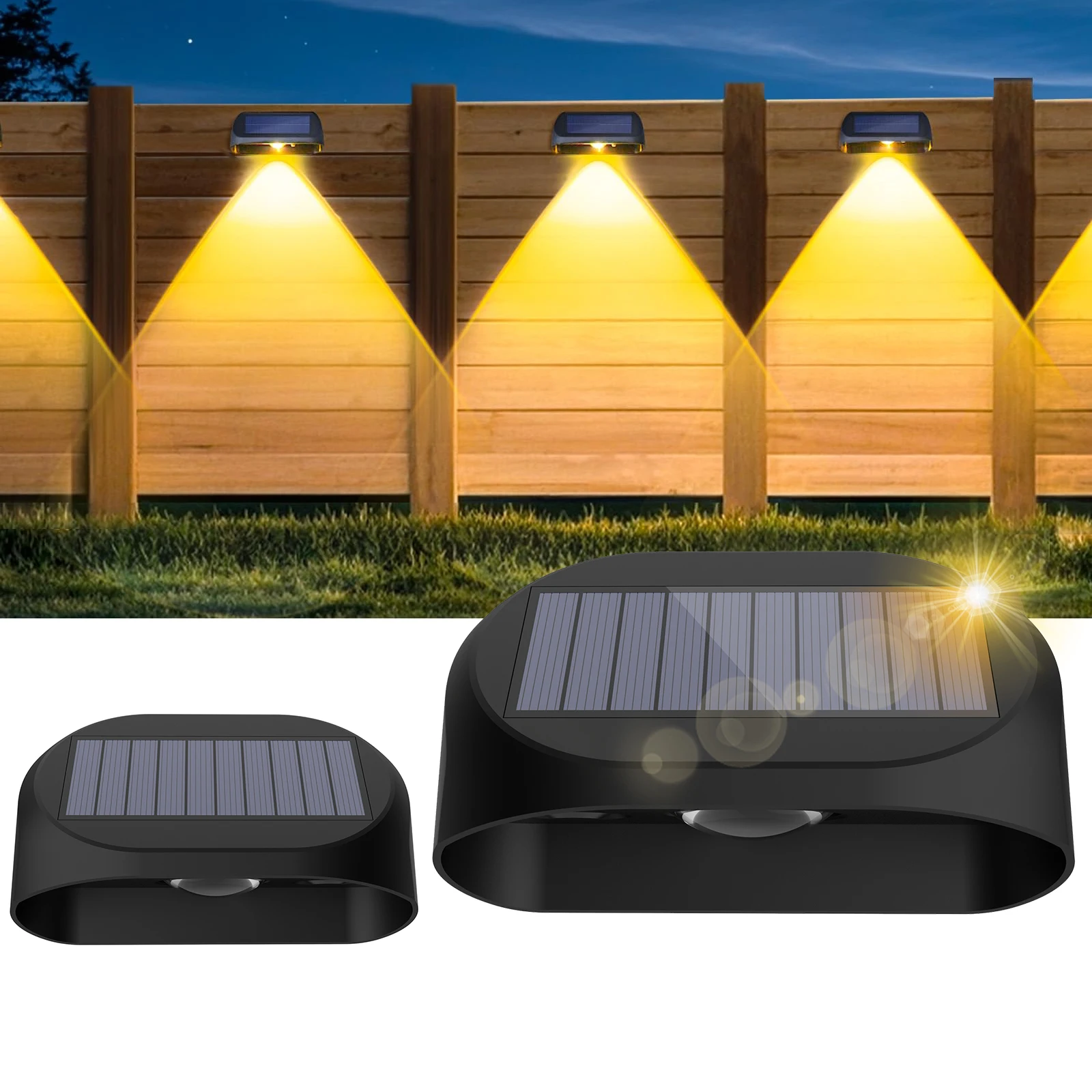 

Solar Deck Lights Outdoor Solar Step Lights Waterproof Led Solar lights 3 Modes Security Wall Lighting for Outside Yard Garden