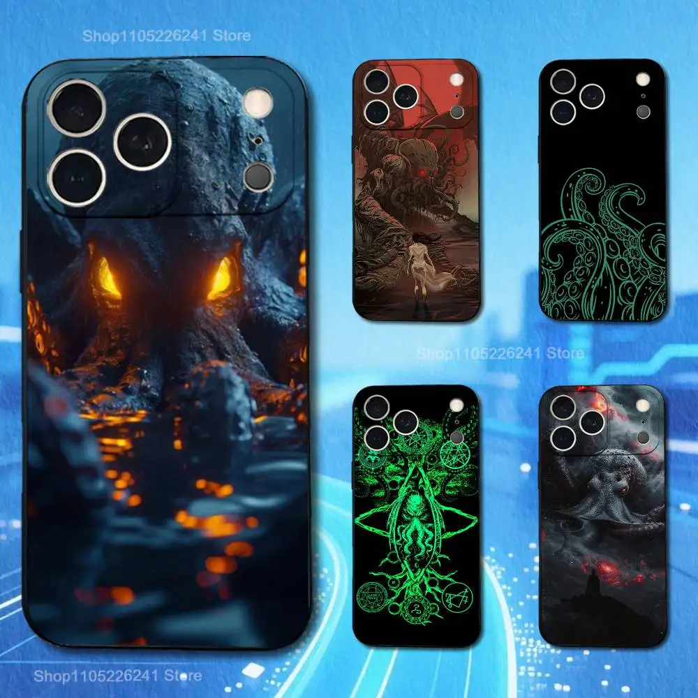 

Weird Cthulhu Mythos For iPhone 13,16,11,14,17,12,15,Plus,Pro Max,XS,X,XR,SE,Mini,8,7,Phone Case Soft Silicone Black