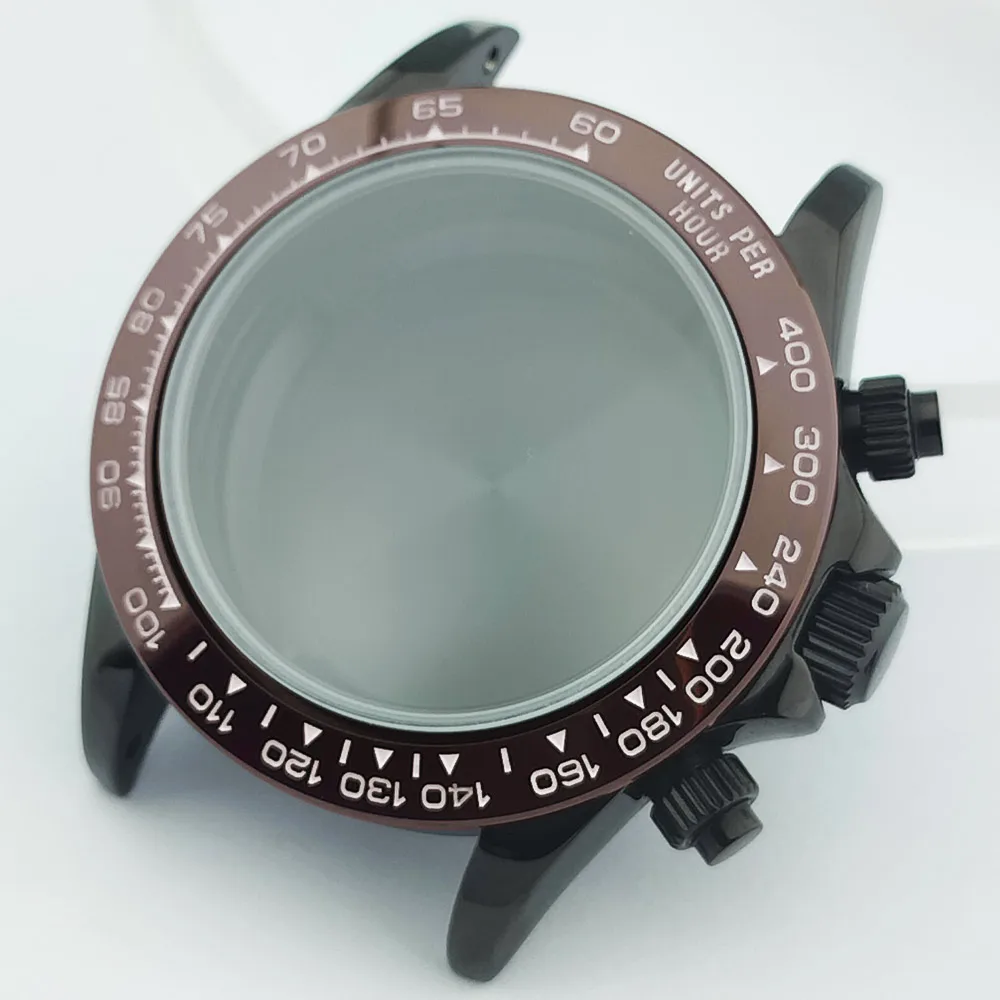 39-mm-Uhrenarmband aus Metall für Herren, passend für das VK63-Uhrwerk, mit Saphirglas, in den Farben Silber, Roségold und Schwarz, Uhrenzubehörteile. – Detail 30