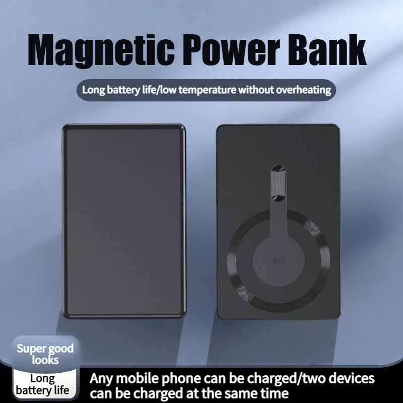 20000mAh Ultra-Slim Magnetic PowerBank with USB-C Fast Charging & Wireless Output Portable External Battery with iPhone 17 16 15