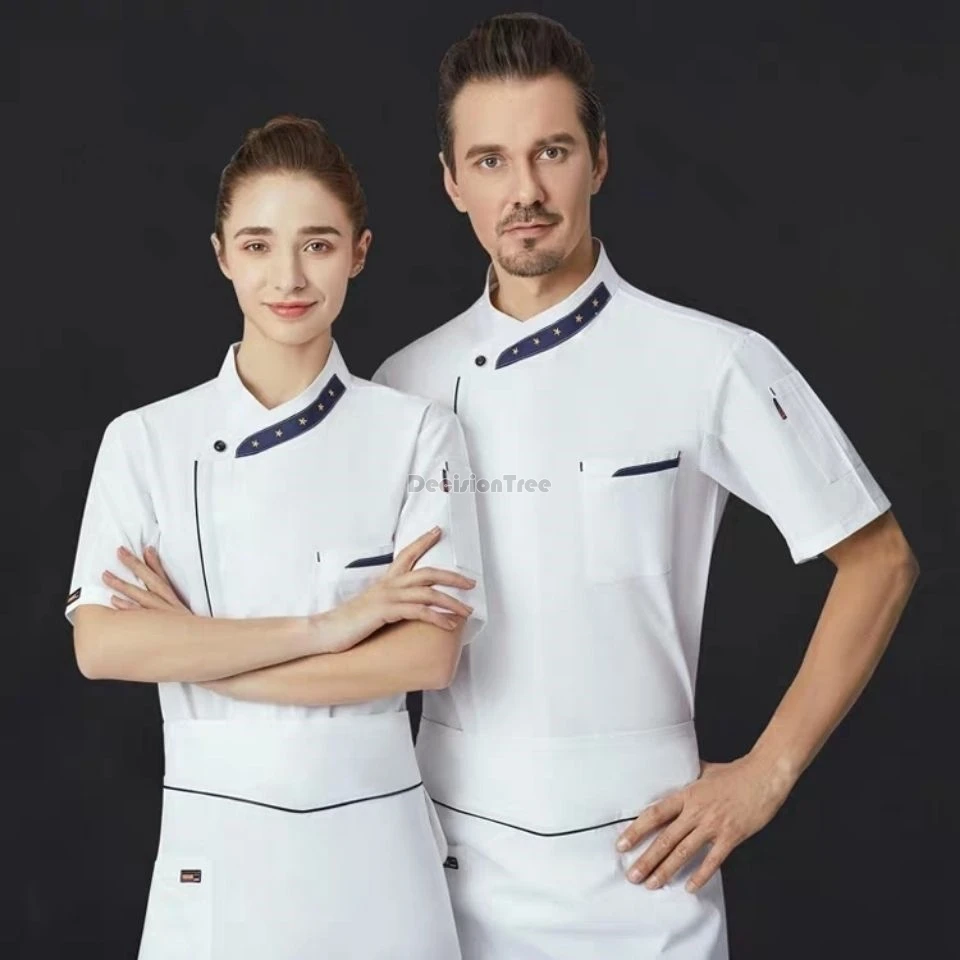 2024 Verbeterde Oliebestendige Waterdichte Chef-Kok Uniform Western Restaurant Dessert Bakpersoneel Uniform Unisex Temperament Chef-Kleding