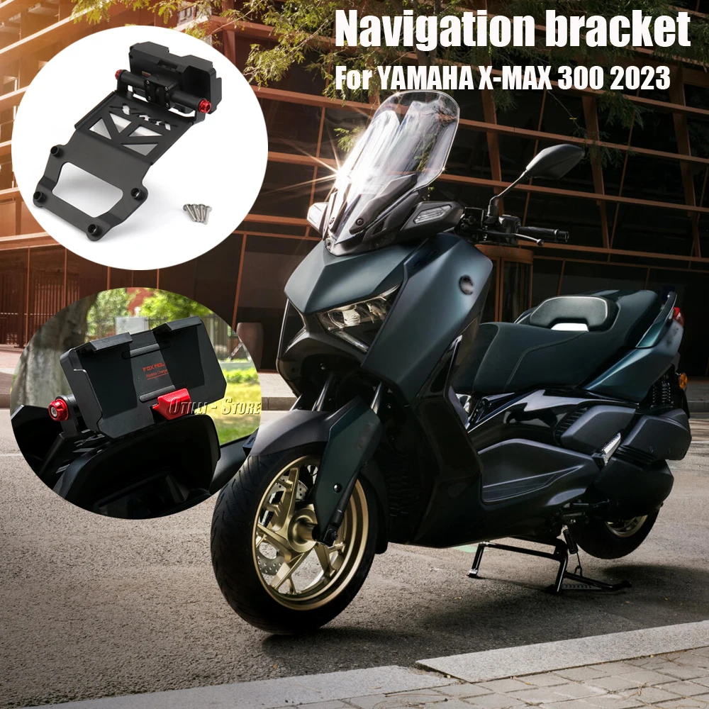 Motocycle Front Phone Holder 22MM Mobile Navigation GPS Bracket Stand Plate Support For Yamaha X-MAX 300 XMAX 300 XMAX300 2023