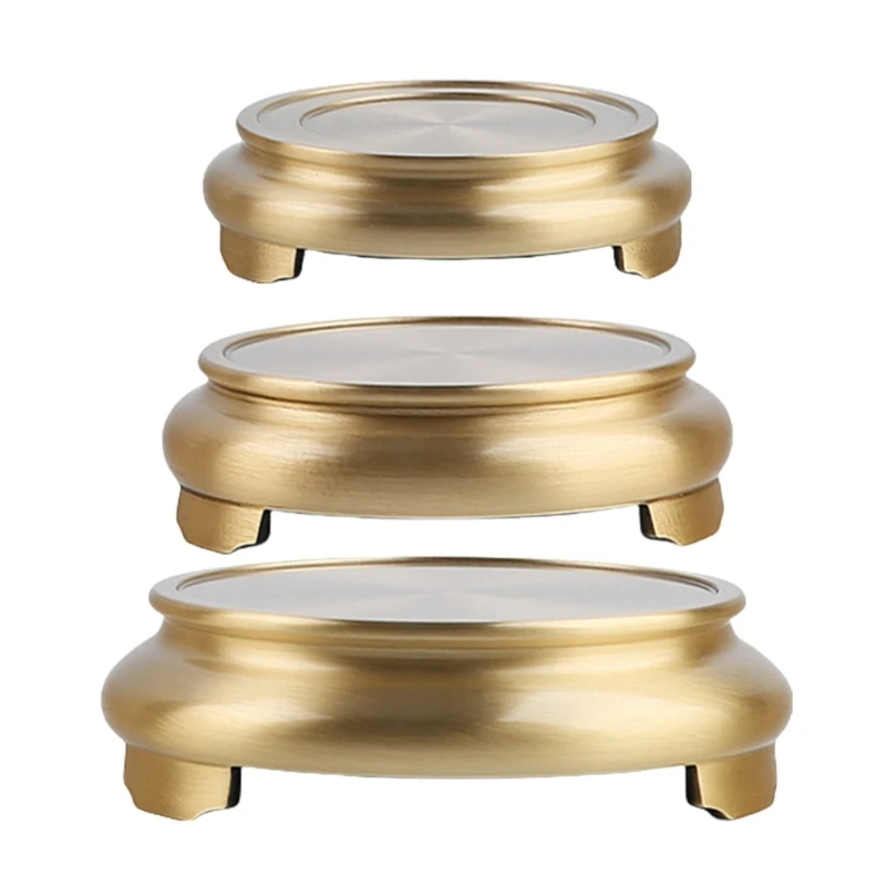 

Round Brass Incence Base Holder Stand With Three Stable Legs Home Decoration