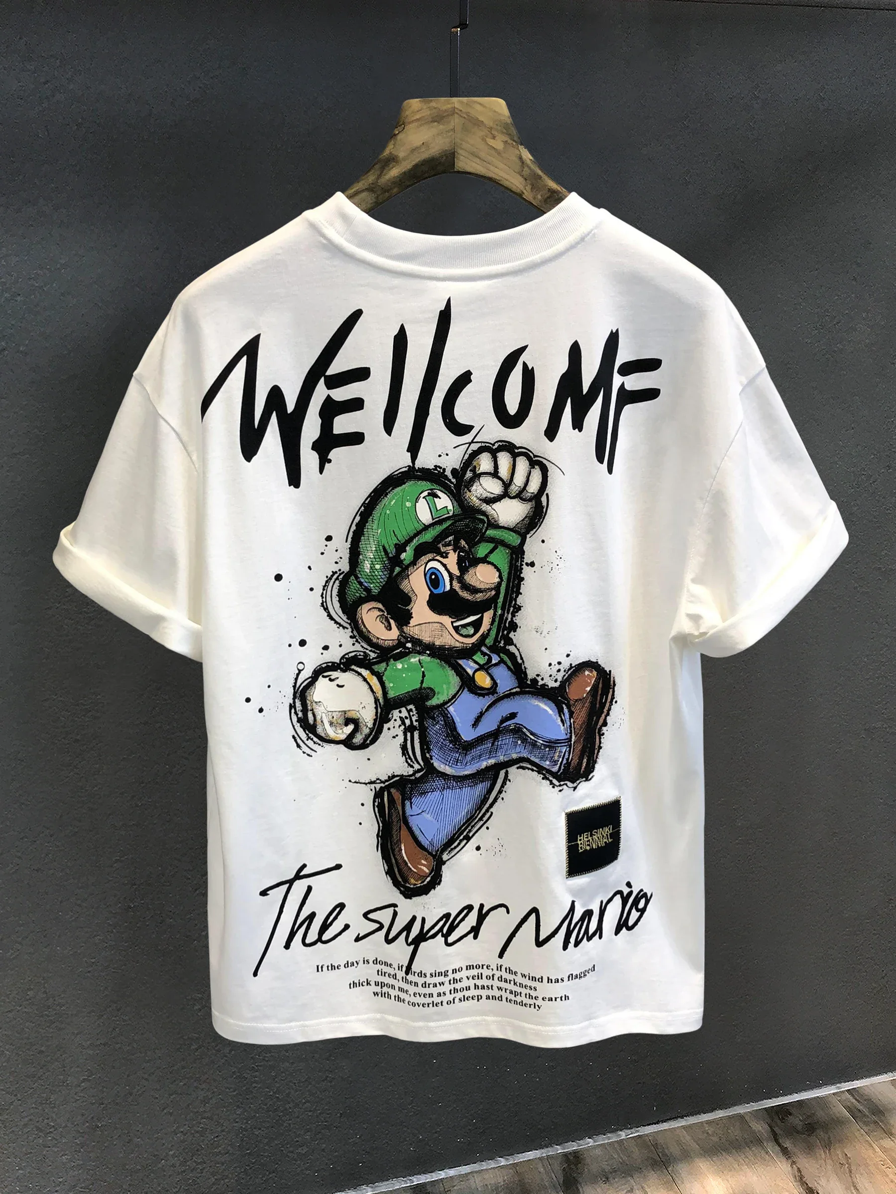 

2025 New Hot Counter High-end Trendy Brand Pure Cotton Heavy T-shirt Men's Clothes Loose Couple Half-sleevedshirt Top Explosion
