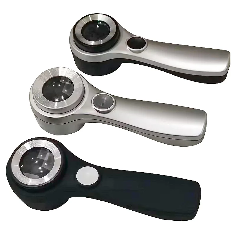 Imagem -05 - Dupla Lente Óptica Lupa 60x Lupa com Luz Led Recarregável