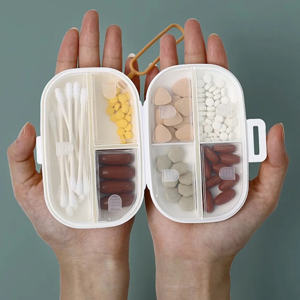 

Medicine Organizer 7 Compartments Portable Sealed Case Weekly Pills Storage Holder Reminds Medicine Intake Travel Office Use