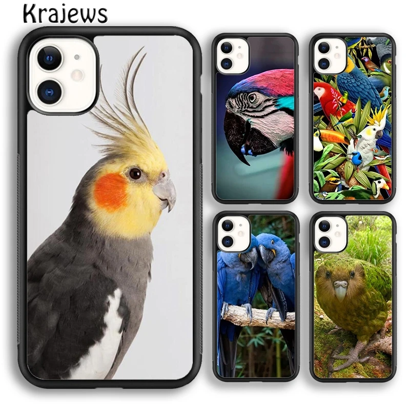 Krajews EXOTIC PARROT BIRD COLLAGE Phone Case Cover For iPhone 16 15 14 plus XS XR 11 12 mini 13 pro max coque Fundas