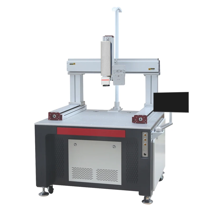 New Gantry Fiber Stainless Steel Marking Machine Sino Galvo Brand Marking Head Raycus Brand Air DXF PLT BMP Gantry Type