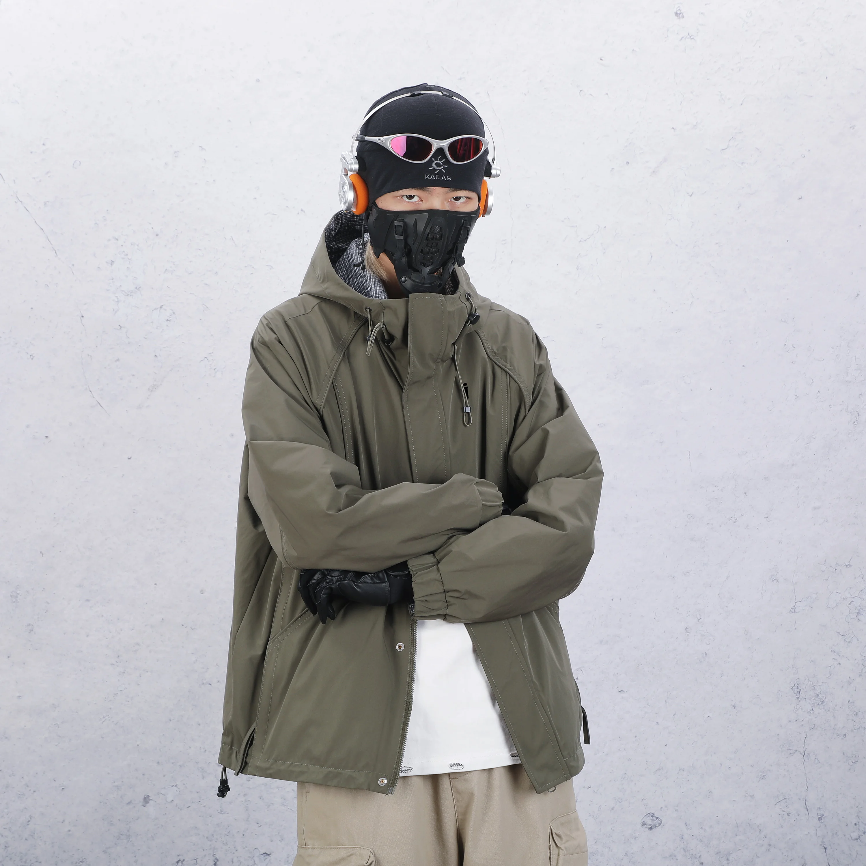 2026 Autumn Reversible Hooded Jacket Men's Loose Casual Plaid Coat
