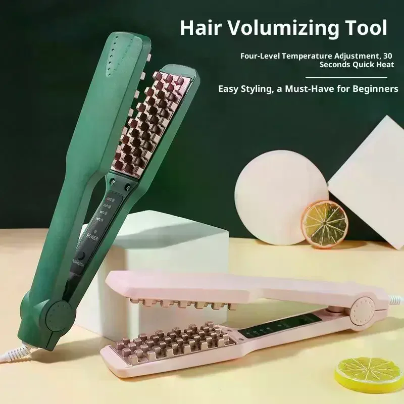 /YOV/Hair Curler 3D Grid Corn Perm Splint Hair Crimper Volumizer Ceramic Professional 4 Temperatures Styling Tool Fluffy