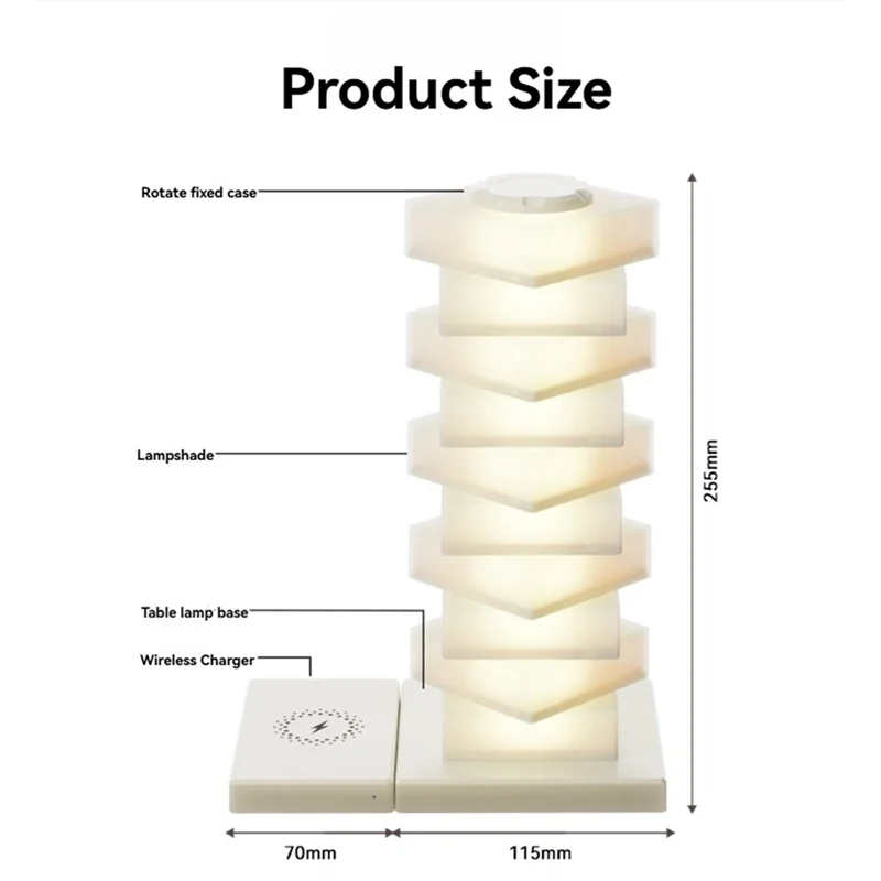 AB46-RGB Desk Lamp With Wireless Changing Touch Table Lamp For Bedside Night Light Gradient Home Atmosphere Decoration