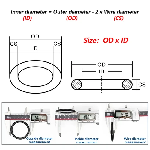 Imagen 2 del producto Junta de sellado de junta tórica NBR, espesor CS 2mm OD 8 ~ 80mm, espaciador de goma de nitrilo butadieno, arandela resistente al aceite, forma redonda, 10/50 Uds.