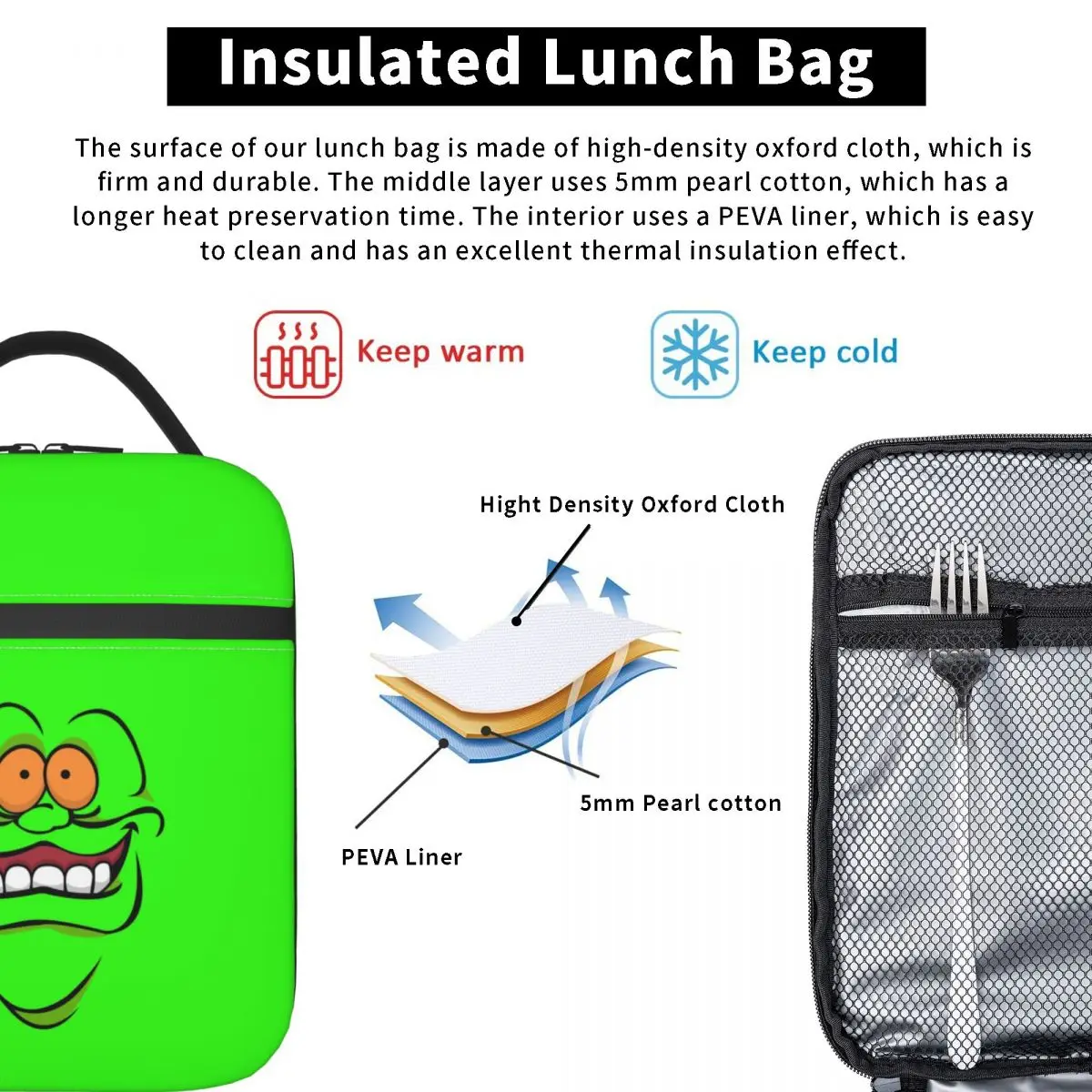 Ghost Buster Slimer Time Insulated Lunch Bags for Camping Travel Supernatural Comedy Film Portable Cooler Thermal Bento Box