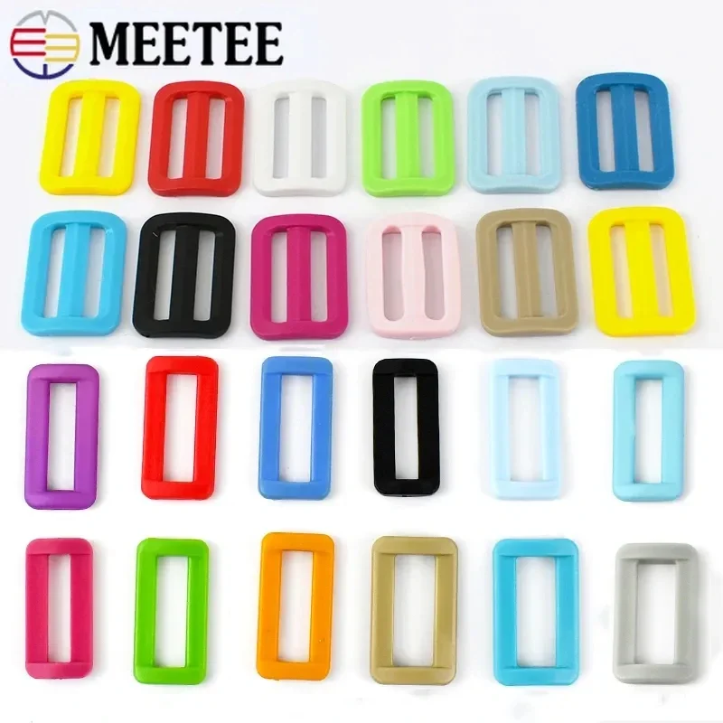 

Meetee 10/20Pcs Plastic Tri-Glide Buckles 25/32/38mm O D Ring Bag Strap Adjust Clasp Webbing Connector Hook Dog Collar Accessory