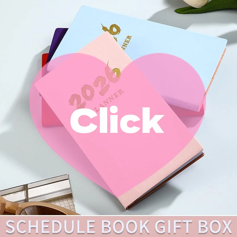 مواصفات A6 2026 كتاب تقويم باللغة الإنجليزية، 64 ورقة 128 صفحة كتاب تقويم جلدي، كتاب خطة يومية 365 يومًا