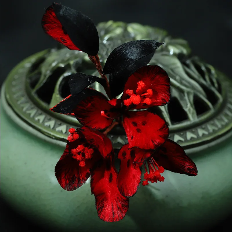 Handgemaakte echte zijde fluwelen bloem zachte haarspeld Vintage Cheongsam haaraccessoires Chinese bruidsjurk voor vrouwen