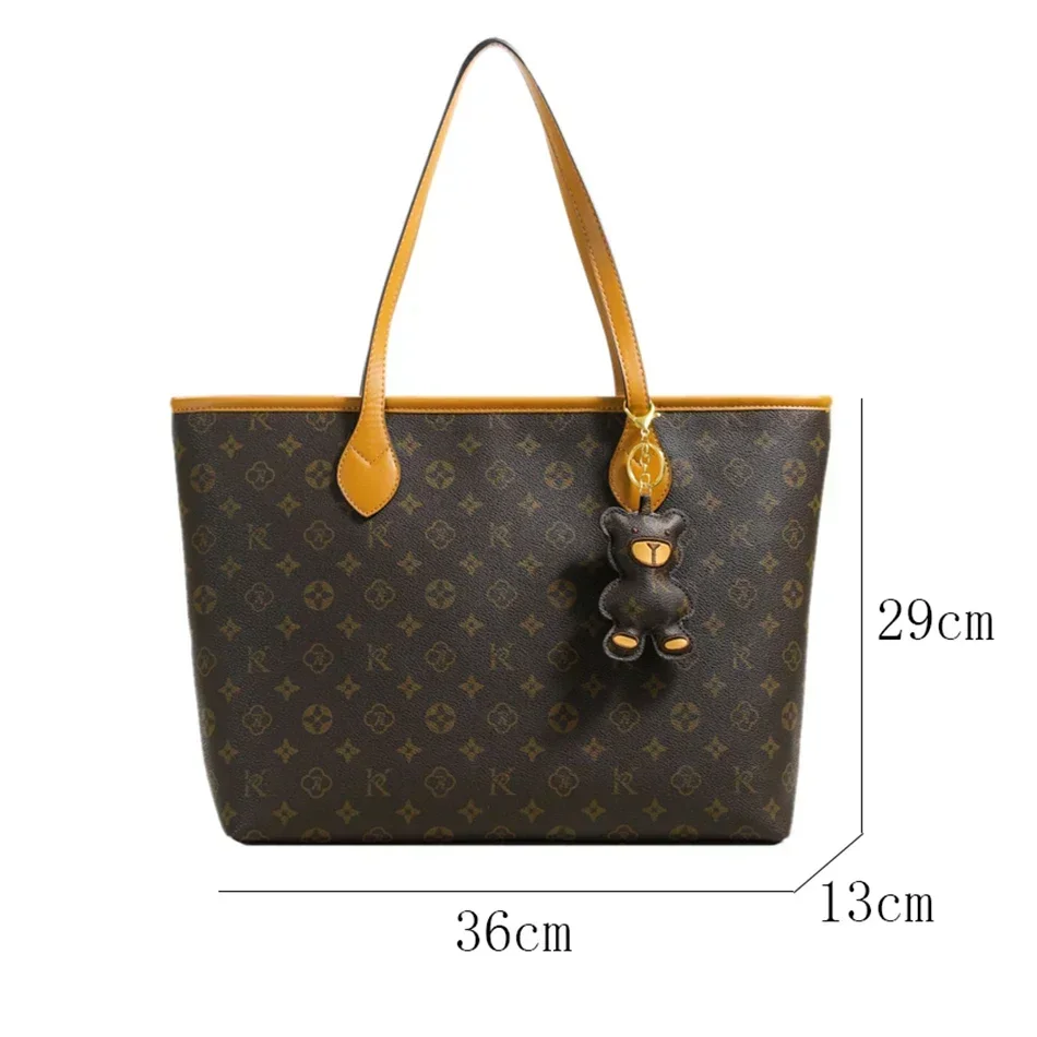 Luxury High Capacity Tote Bags for Women 2024 High Quality Soft Leather Shoulder Bag Designer Female Casual Shopping Handbag Sac