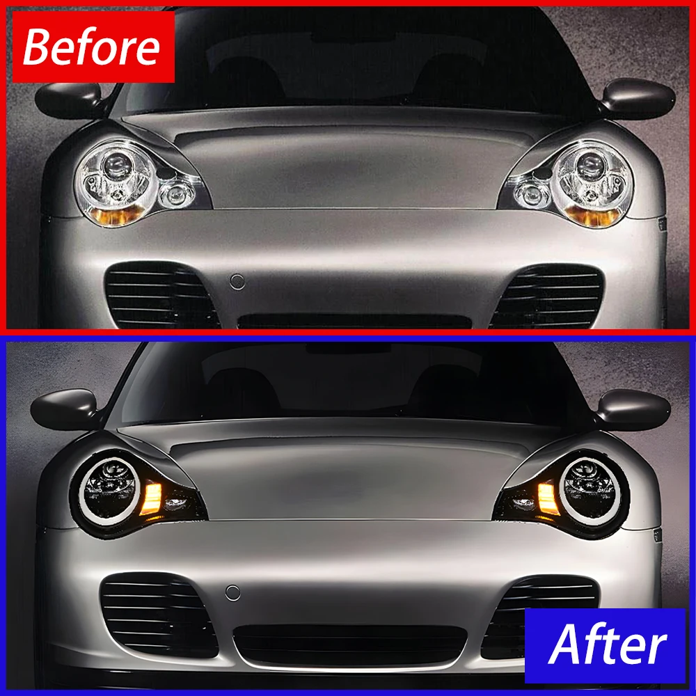 Car Front Lamps For Porsche 911 996 1998-2004 LED Auto Headlights Assembly Upgrade High Quality Projector Lens Car Accessories