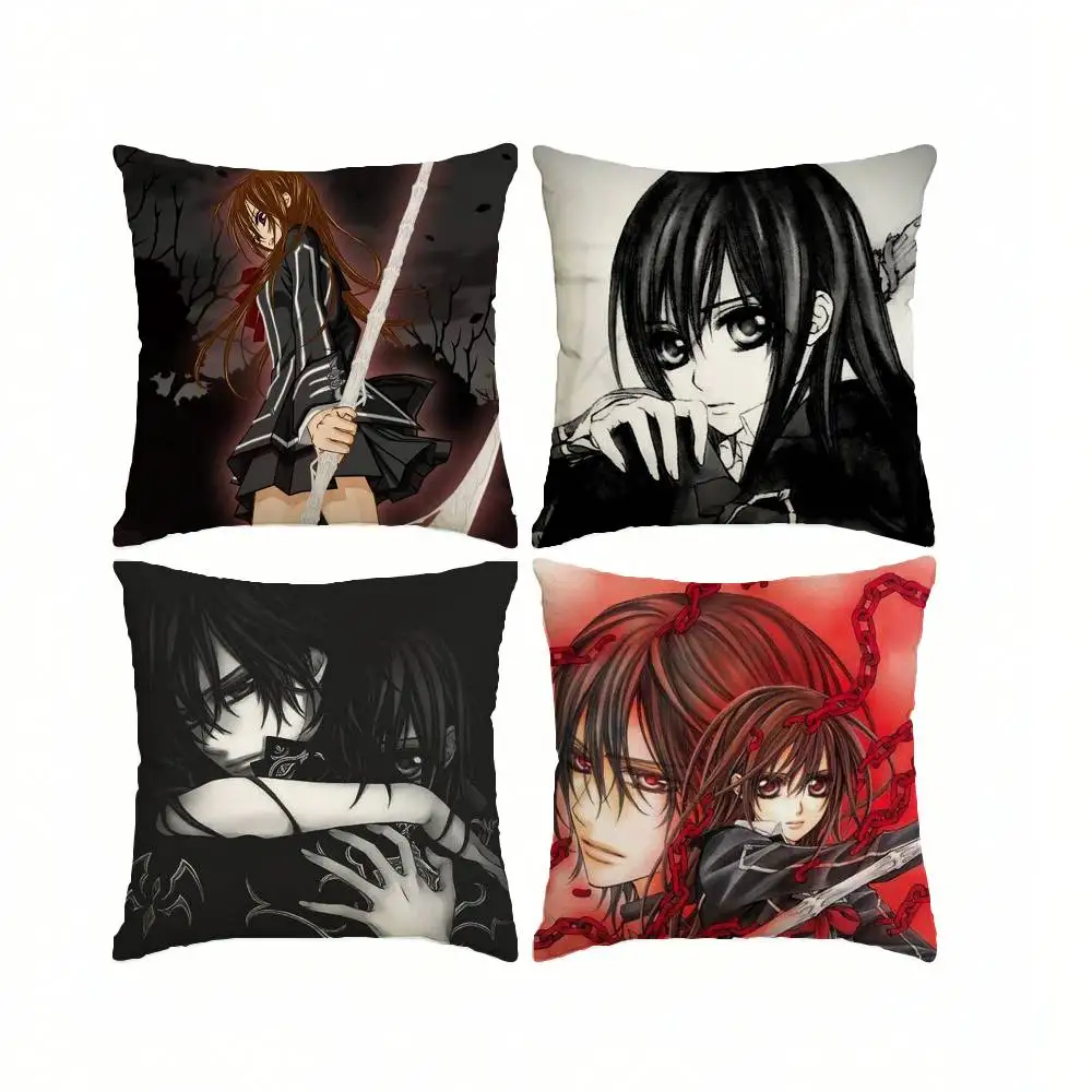 Dark Anime V-Vampire Knight Y-Yuki Cross  Square Double-Sided printed Pillow Case Bedroom Bedside Pillow Sofa Cushion Cover