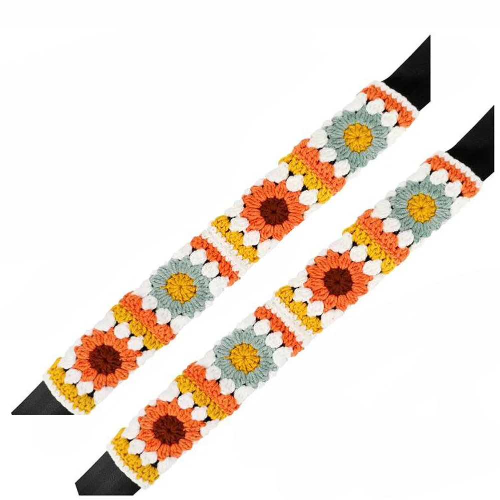 Unique Crochet Steering Wheel Covers and Seat Belt Pads Featuring Vintage Sunflower Design for a Chic Car Look