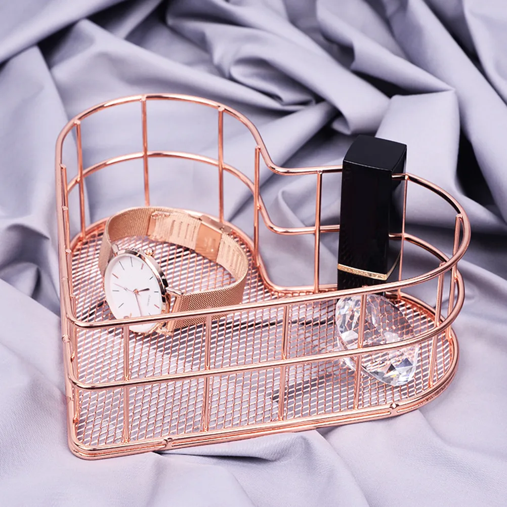 

Heart Shaped Metal Storage Tray Wrought Iron Jewelry Organizer for Women Rose Gold Nordic Minimalist Home Decor Gift, Jewelry