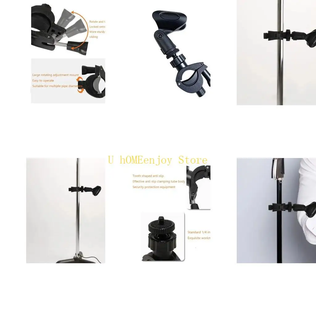 B0KF Recording Clip Clamp Mount with Adjustable ABS Holder for Live Streaming