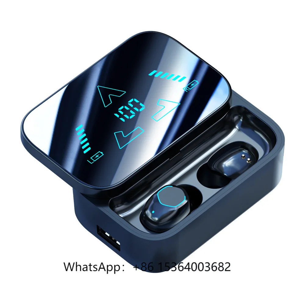 

TJXL-TWS M48 In-Ear Wireless for Bluetooth LED Digital Display Large Power Long Endurance for Daily Use Call Makeup Mirror JL