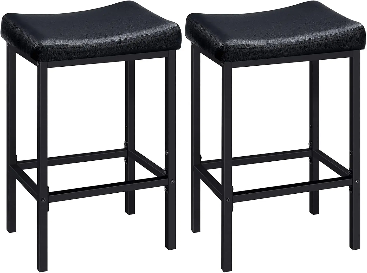 

Bar Stools, Set of 2 Bar Chairs, Counter Height Stools, Saddle Barstools with Curved Surface, 24.8 Inches, 2.4" Thick Upholstery