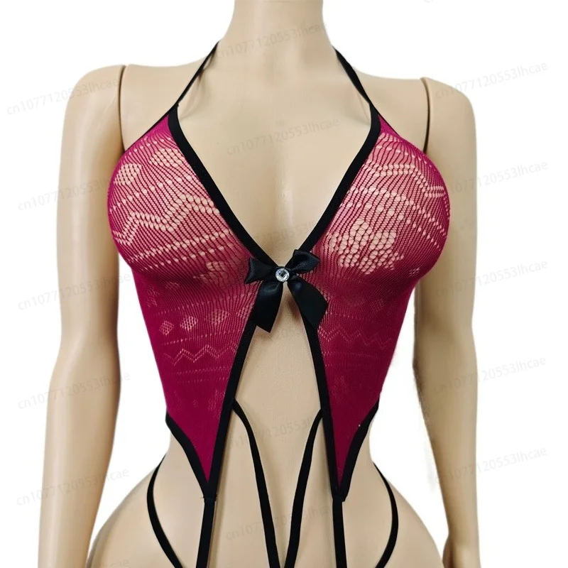 Womens Sexy Mesh Lingerie Sets Bras and Panties Exotic Apparel Sexy Slimming Bodystockings Garter Erotic Lace Underwear Bodysuit - Image 4