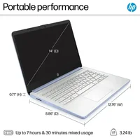 HP 14" HD LED Ultra Light Laptop with 1-Year Microsoft 365,Intel Processor N150,Up to 16GB RAM,384GB Storage (128GB UFS+256GB SD Card),Windows 11 S 8