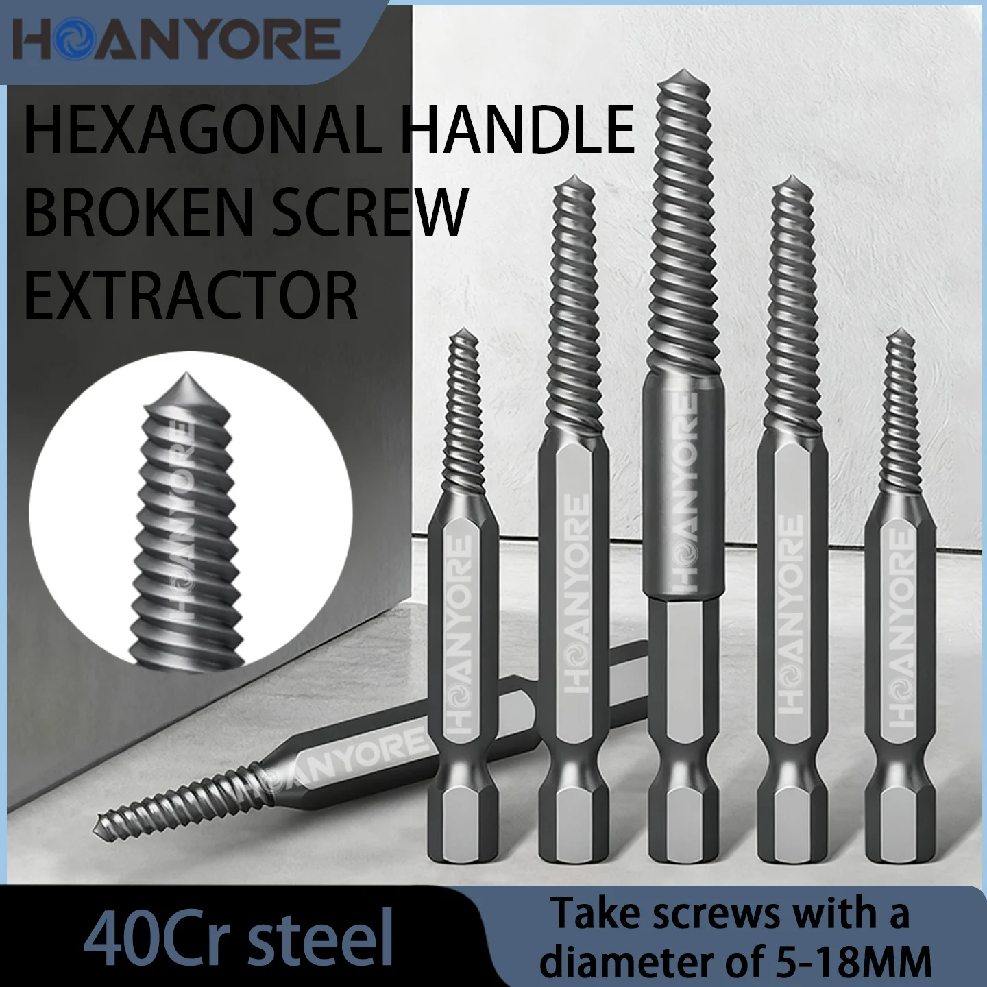 

Hex Shank Broken Screw Extractor Set - For Broken Taps, Stripped Screws & Angle Valves, Compatible with Electric Drills