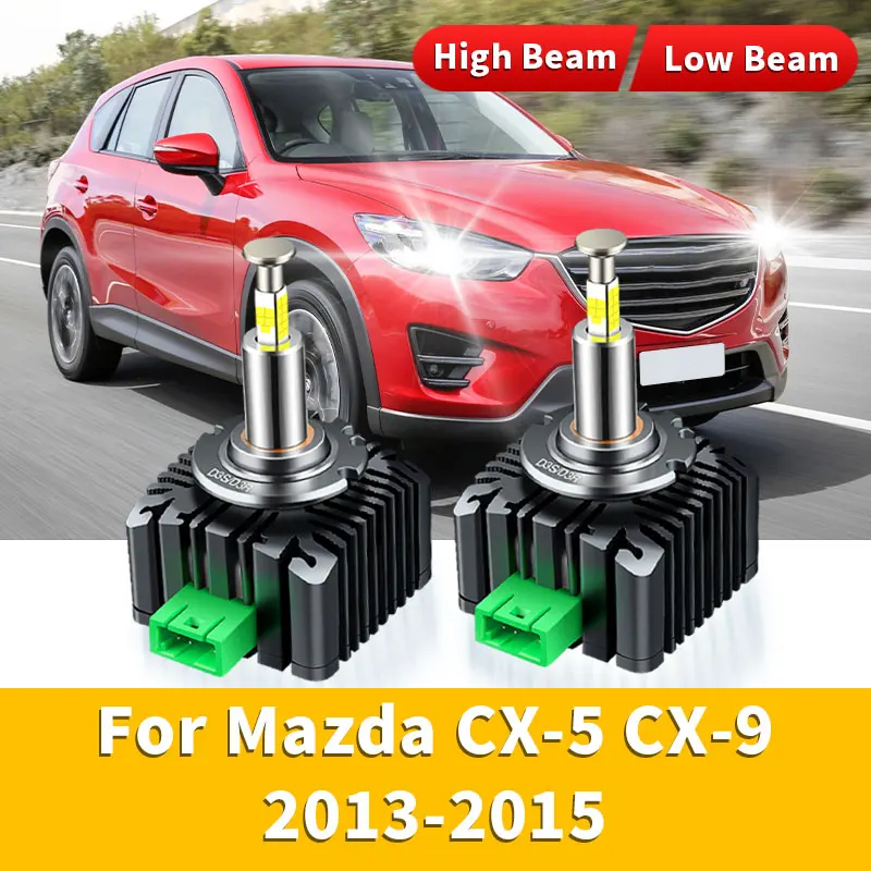 

2 шт. светодиодные фары Canbus No Error HID Turbo LED 32000LM CSP Chip 6000K Белый 35W Plug&Play для Mazda CX-5 CX-9 2013 2014 2015