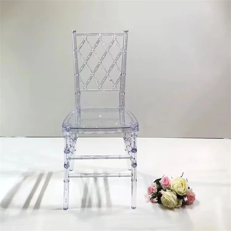 China 100 Pcs Acrylic Transparent Crown Detachable  Tiffany Chavari Chair for Outdoor Wedding Moment Party Gathering Hotel