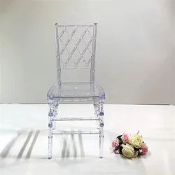 China 100 Pcs Acrylic Transparent Crown Detachable Tiffany Chavari Chair for Outdoor Wedding Moment Party Gathering Hotel