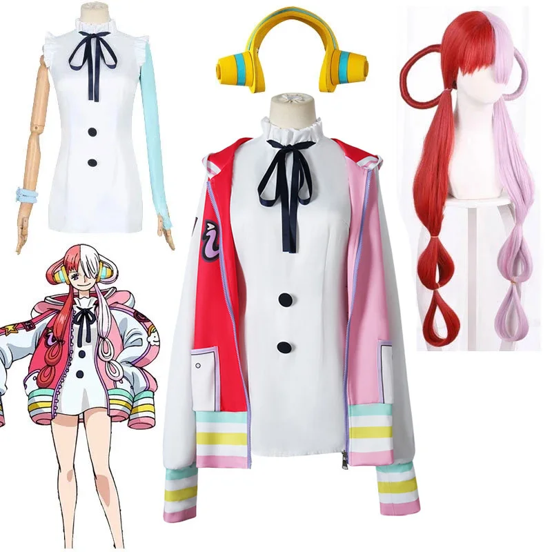 Uta One Piece Cosplay Costume Film Red Uta's Wig Headphone Props The Singer Of The World Coat And Tops Halloween Party Costumes