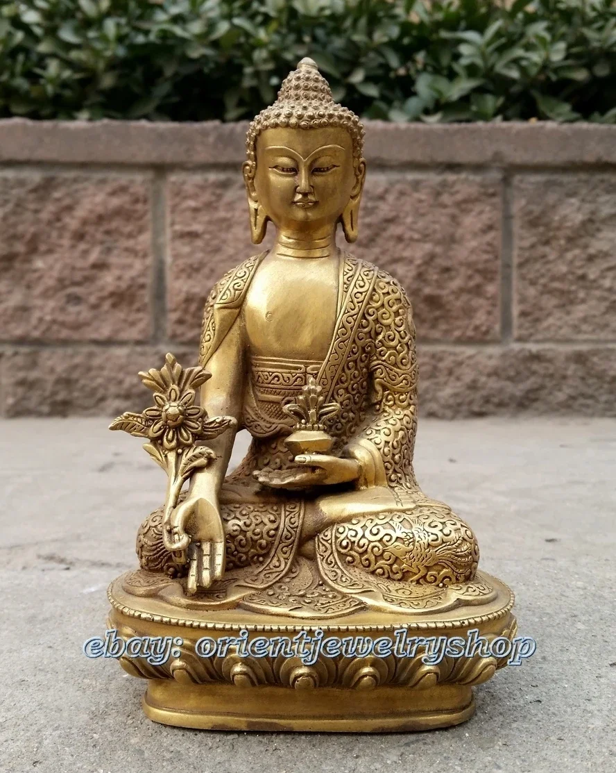 Collectables! Dynasty China Old Copper Statue Unique ancient Buddha Lucky 20cm