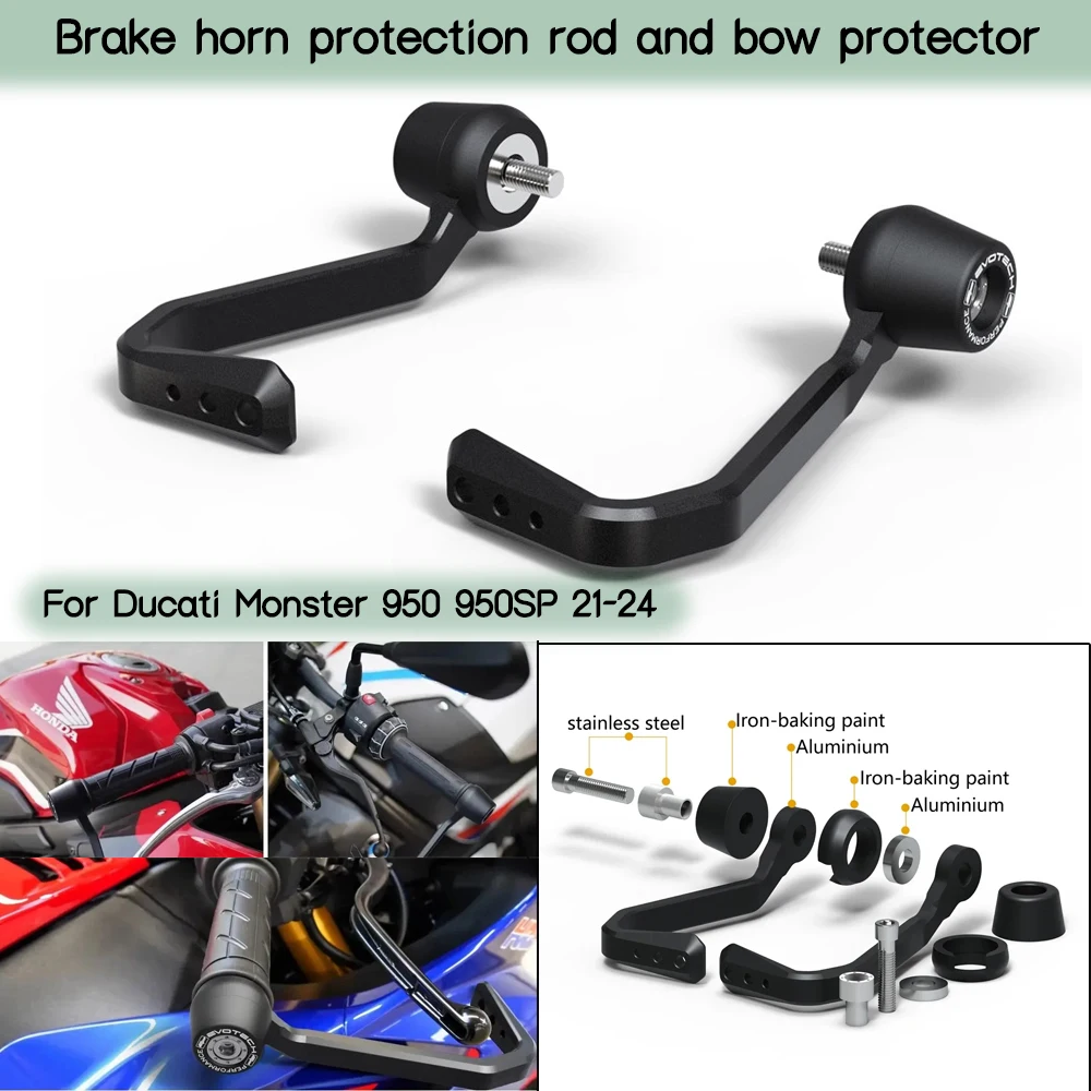 

for Ducati Monster 950 950SP 21-24 EP Bow Protection Brake and Clutch Rod Protection Kit Bull Horn Bow Protection Rod