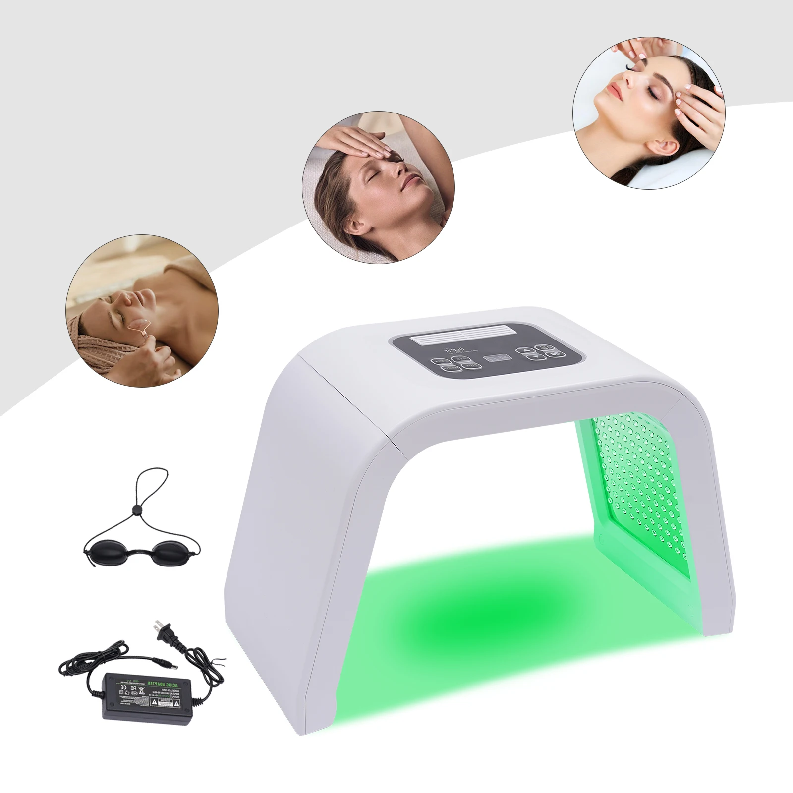 Masque facial de luminothérapie à LED pour le visage, équipement de beauté 7 en 1 pour les soins de la peau à domicile, masque professionnel pour SPA, 7 documents