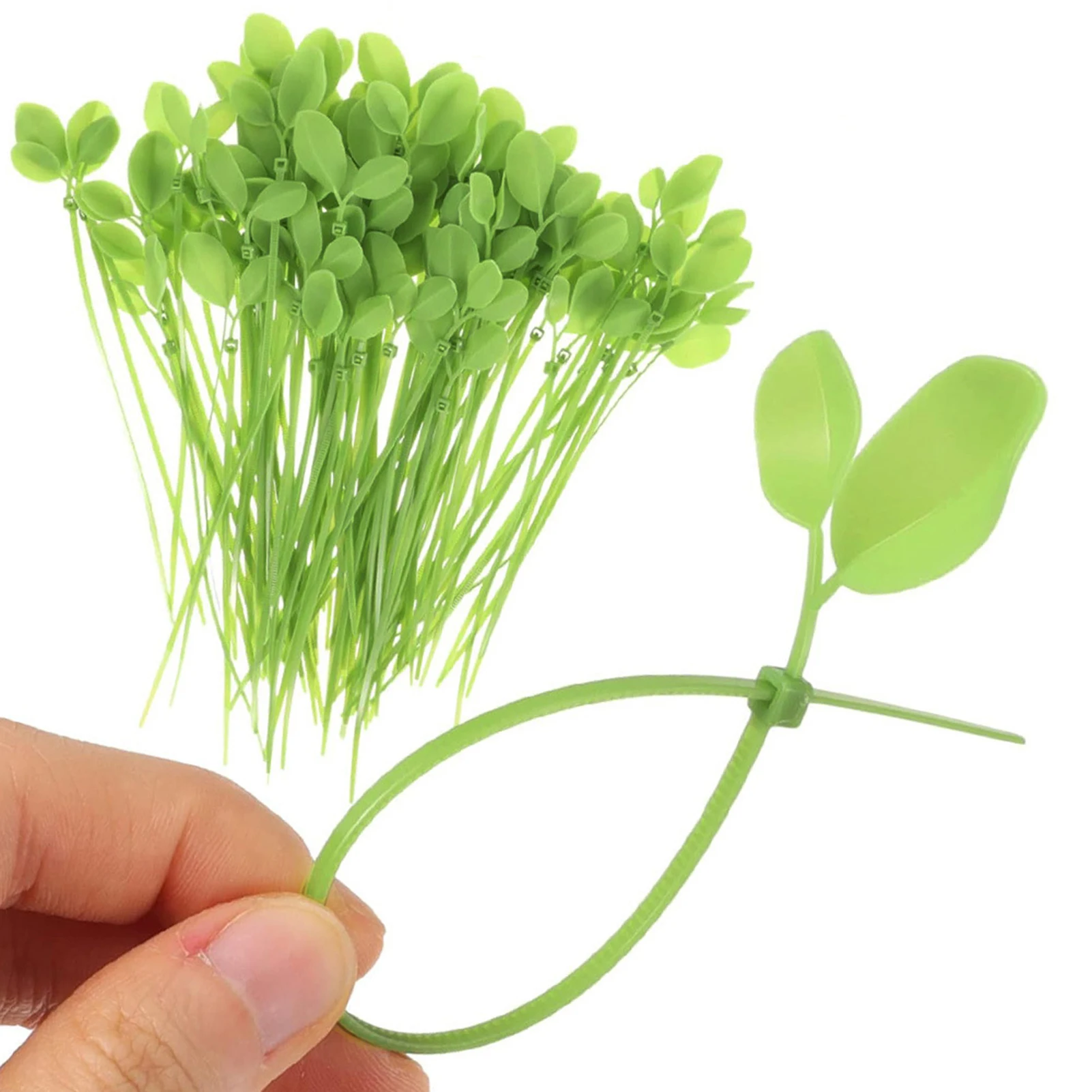 

50/100pcs Garden Plant Clips Vegetable Growing Upright Plant Holder Green Plastic Bundled Ring Garden Stand Tool Vine Support