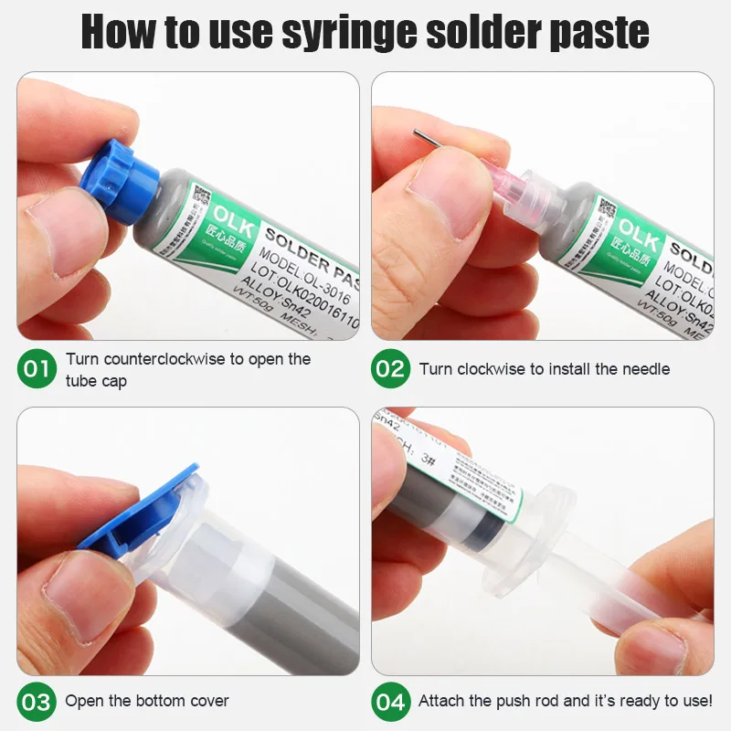 OLK Syringe Solder Paste 183℃ SMD Solder Flux Paste For Mobile Phone IC CPU BGA SMD Phone Repair Tin Paste