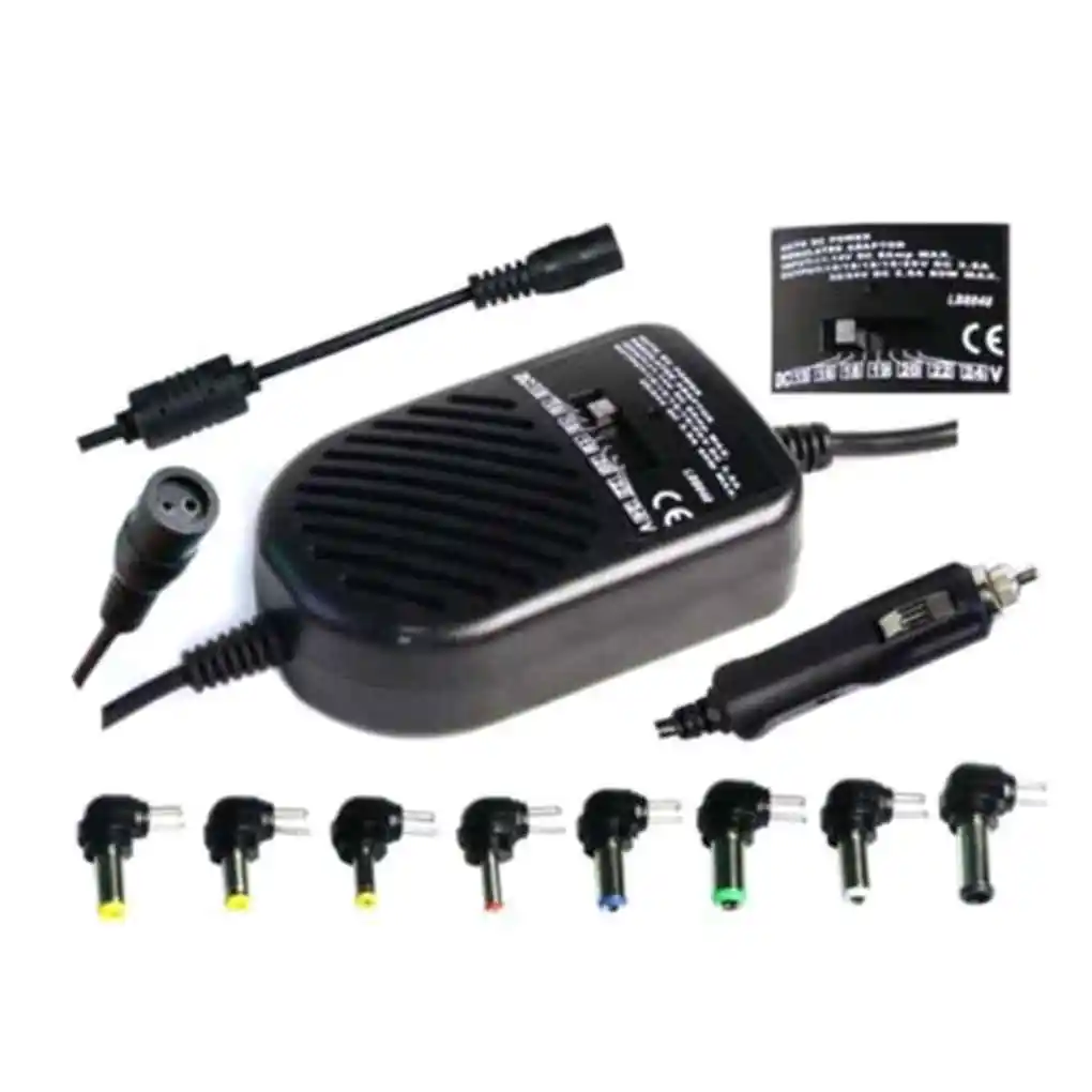 

80W DC Car Charger Laptop Notebook Adapter Adjustable LED Auto Power Supply 8 Detachable Plugs Computer Charger