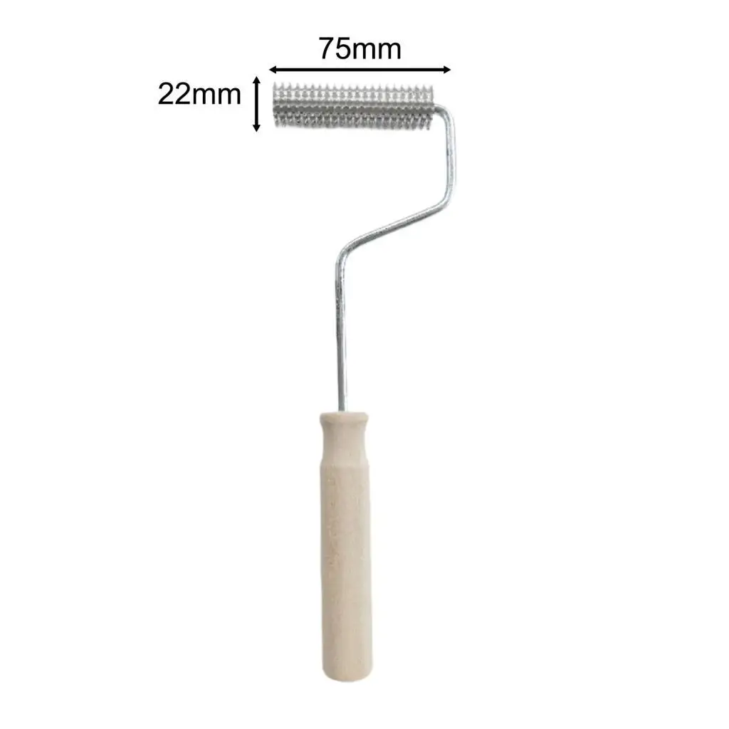Fiberglass Resin Bubble Roller with Metal Head Wood Handle Pro Laminate Tool for Composite Bathtub Shower Boat Repairs