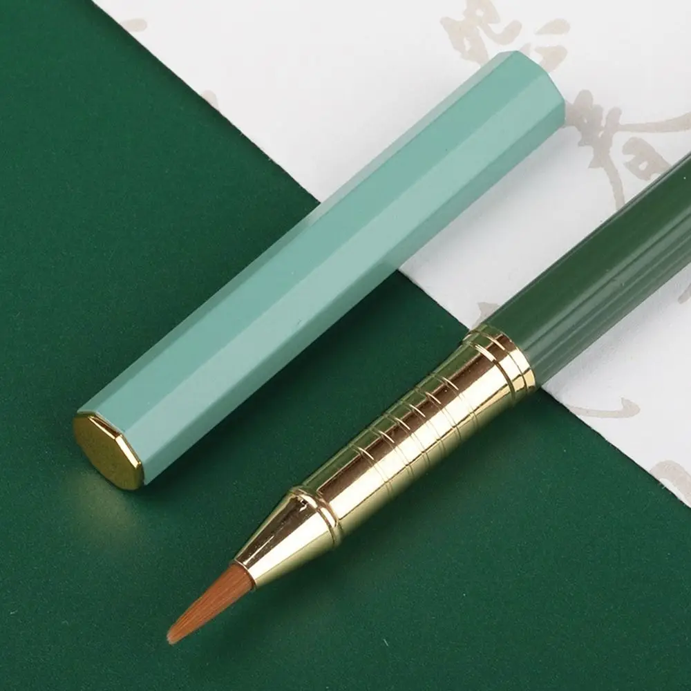 Portable Fountain Pen Type Small Script Metal Rod Soft Hair Calligraphy Brushes 2.6 Ink Sac Small Block Calligraphy Pen Student