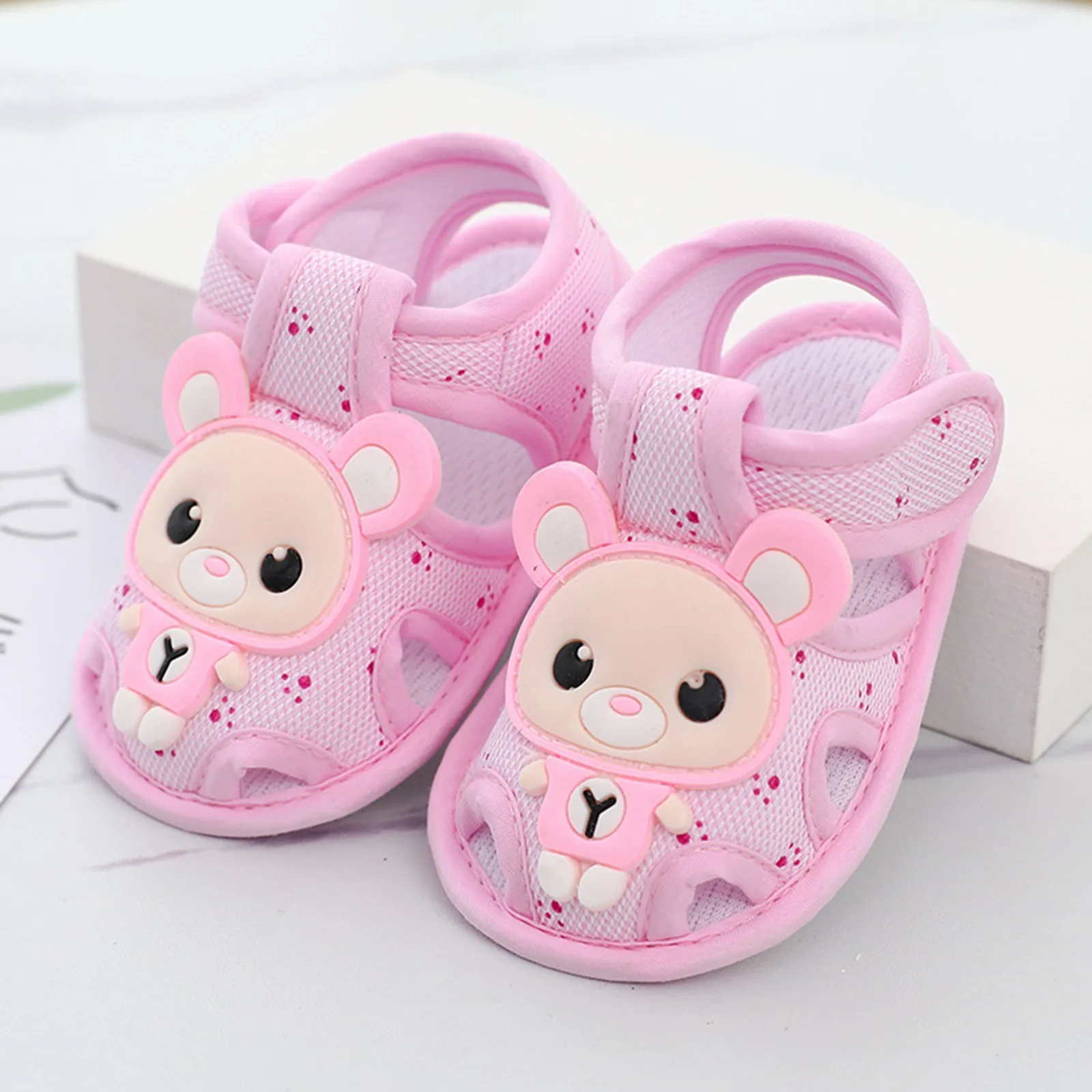 Unisex Baby Boys Girls Sandals 2023 Summer Beach Toddler Close Toed Shoes Comfortable Soft Newborn Infant Cartoon First Walkers